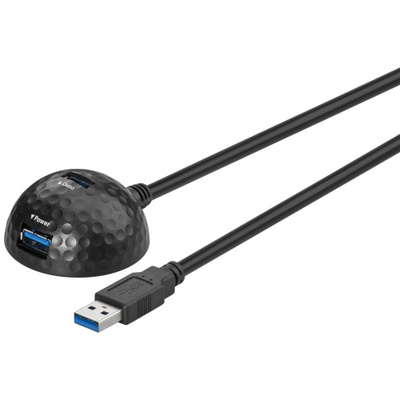 Kábel USB 3.0 A-A M/2xF 1.5m, Super Speed, čierny ťažítko
