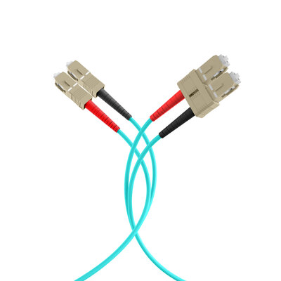 Fiber kábel SC-SC, 15m Duplex OM3(50/125µm), LSOH, 3mm, tyrkysový