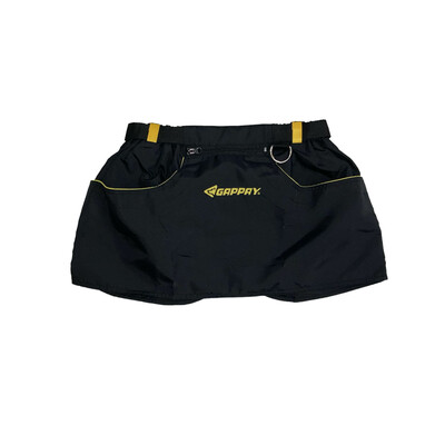 Výcviková sukňa KILT, s 3 vreckami a opaskom, čierna so žltým olemovaním, XL-XXL