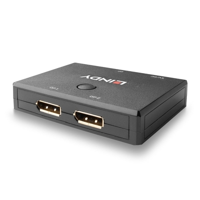 Video selektor/switch/distribútor/splitter DisplayPort 1.2, 2 port, UHD 4K@60Hz, 21.6G, obojsmerný  