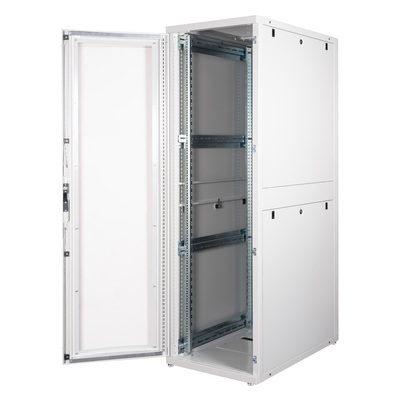 19" Rack na podlahu 42U, 1970x600x1000mm (HxWxD), PRO, Plexiglas, sivý