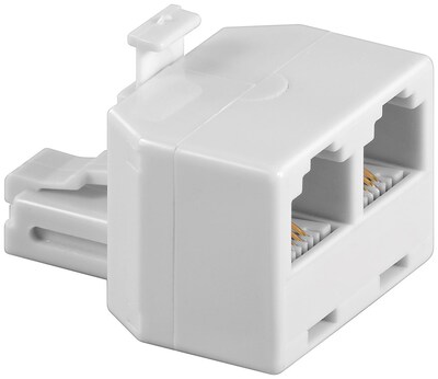 Adaptér telefónny RJ11 M/2xF biely, 10ks/bal