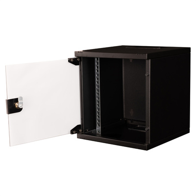 10" Rack na stenu 6U, čierny, 330x312x300 mm (HxWxD), RAL 9005