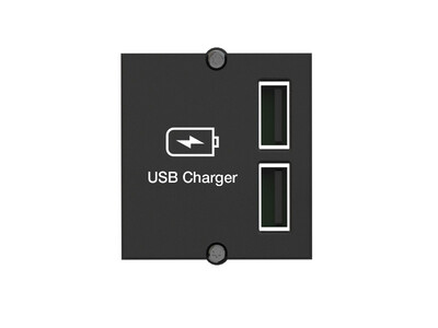 Modul pre BACHMANN, nabíjací/charger, 2xUSB (USB A), 2.4A, 0.2m, GST18, čierny