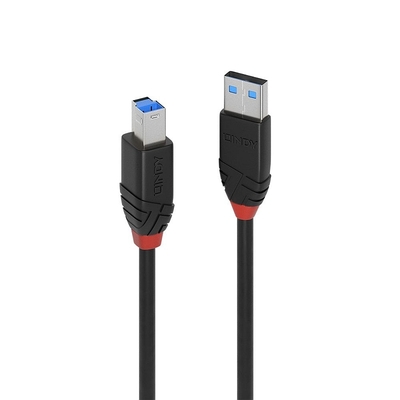 Kábel USB 3.0 A-B M/M 10m, Super Speed, čierny, Slim, AKTÍVNY