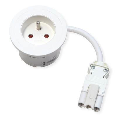 PIX 1xUTE 230V, 0.2m kábel 1.5mm², GST18, čierna + nerez krúžok v balení
