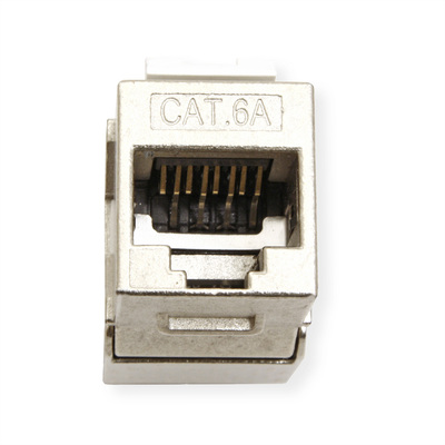 Konektor Keystone cat.6a, tienený, strieborný, beznástrojový (toolless), SLIM