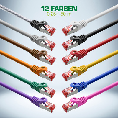 S/FTP (PiMF) Patchkábel 10m cat.6, ružový, Cu