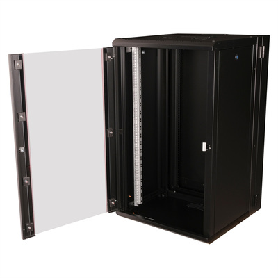 19" Rack na stenu 20U, čierny, 996x600x600mm (HxWxD), RAL9005, PRO, otočný (2-dielny)