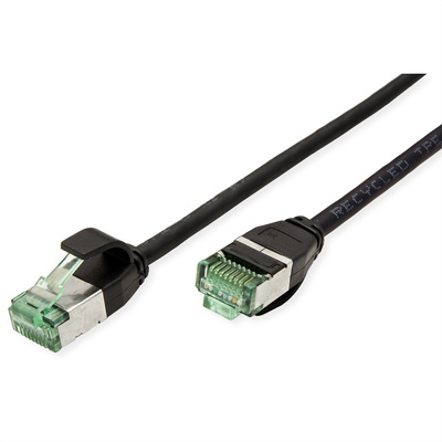 U/FTP Patchkábel TPE 0.3m cat.6a, čierny, slim, Cu, Flex Cable, Roline Recycled Material
