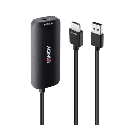Adaptér HDMI na USB 3.1 Typ C, napájanie USB C, HDMI 2.0, 4K@60Hz, 18G, čierny, 13cm
