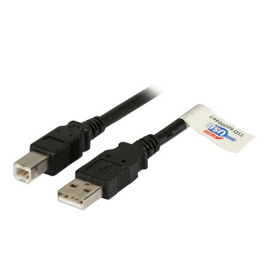 Kábel USB 2.0 A-B M/M 0.5m, High Speed, čierny, Super Premium