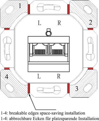 BOX STP pod omietku, cat.6a - 2 konekt., biely