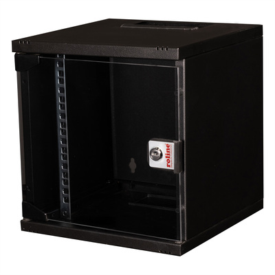 10" Rack na stenu 6U, čierny, 330x312x300 mm (HxWxD), RAL 9005