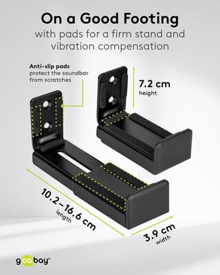 Držiak pre soundbar na stenu, max 15kg, čierny