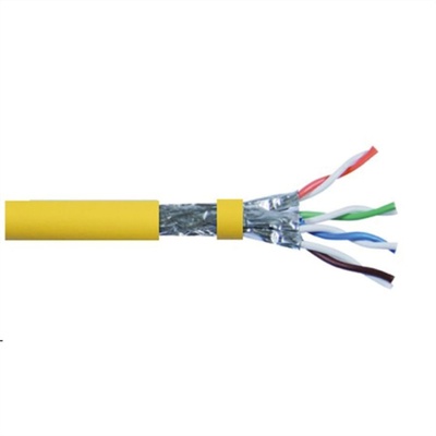S/FTP (PiMF) drôt LSOH 100m cat.8.1, CPR Eca, AWG22, 2000Mhz, 40GBase-T, žltý, meď