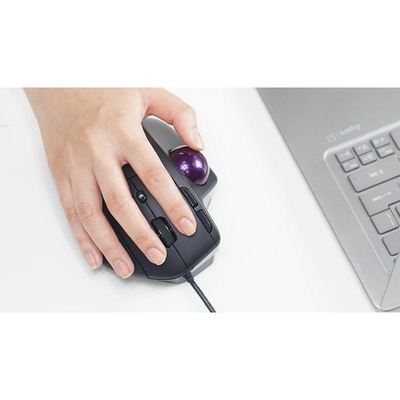 Myš USB Trackball PERIMICE-520, Ergonomická, nastavitelný sklon, čierna