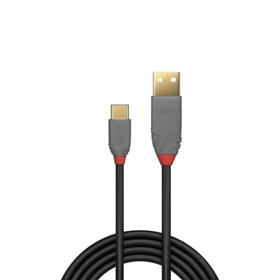 Kábel USB 2.0 AM/CM (3.1 Typ C) 1m, High Speed, Anthra Line, čierny
