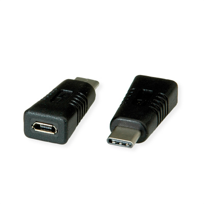 Adaptér USB 3.2 Gen 2, C-Micro-B (2.0) M/F, 480Mbps, priamy, OTG, čierny
