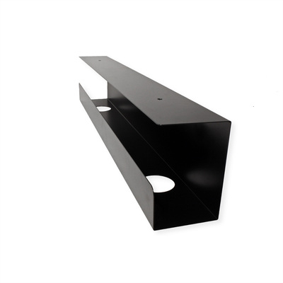 Káblový organizér, žľab na káble pod stôl, oceľ, 600x114x76mm (DxHxV), čierny