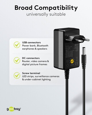 Adaptér NTS 2250mA Univerzálny 3-12V, 27W, 1.8m kábel, konektory: DC, USB(mini, micro, A, C), čierny