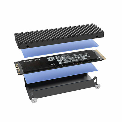 Externý box / Adaptér USB 4 Typ C na NVMe M.2 SSD HDD (M-key and B+M-key), 40Gbps, čierny