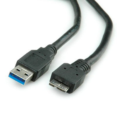 Kábel USB 3.0 A/MICRO-B M/M 0.8m, Super Speed, čierny