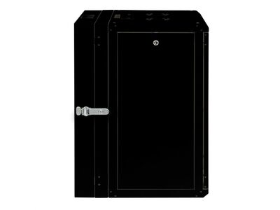 19" Rack na stenu 16U, čierny, 818x600x600mm (HxWxD), RAL9005, PRO, otočný (2-dielny)