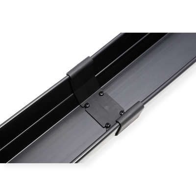 Káblový organizér, žľab na káble pod stôl, plast (ABS), 858x182x118mm (DxHxV), čierny