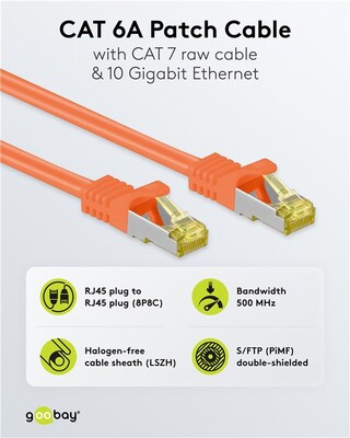 S/FTP (PiMF) Patchkábel LSOH 30m cat.7, oranžový, Cu