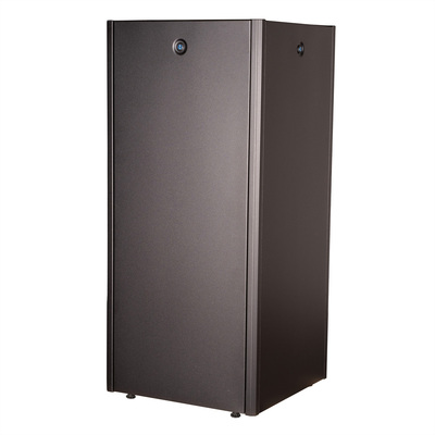 19" Rack na podlahu 26U, 1300x600x600mm (HxWxD), BASIC, sklenené dvere, čierny