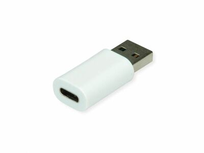 Adapter USB 3.1 Typ C, AM/CF, Data Lane Blocker, Power Only Dongle, biely