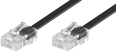 Kábel telefónny RJ45(8P4C), 3m, M/M, čierny