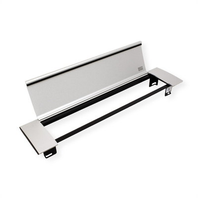 Power Frame Cover 6-pozície, 383x88x42mm, hliníkový kryt, eloxovaný/strieborný, zvnútra čierny