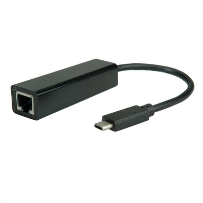 Adaptér USB 3.1 Typ C na RJ45 (Gigabit Ethernet), 10cm, čierny