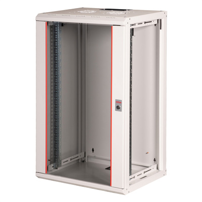 19" Rack na stenu 20U, sivý, 996x600x450mm (HxWxD), RAL7035, PRO, odnímateľné bočnice