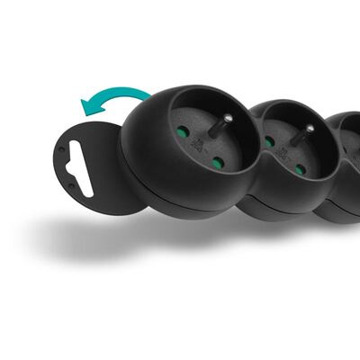 Predlžovačka 2m s 6 zásuvkami, 1.00mm², čierna 