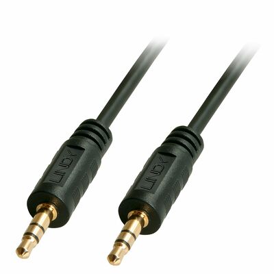 Kábel 3,5mm stereo jack M/M 0.25m, čierny, pozl. konektor, Premium