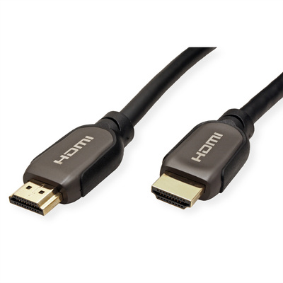 Kábel HDMI M/M 2m, Ultra High Speed+Eth, 8K@60Hz, HDMI 2.1, pozl. konektor, čierny, s certifikátom