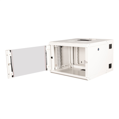 19" Rack na stenu 7U, sivý, 418x600x600mm (HxWxD), RAL7035, PRO, otočný (2-dielny)