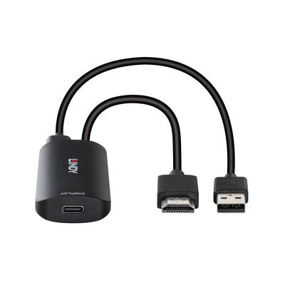 Adaptér HDMI na USB 3.1 Typ C, napájanie USB C, HDMI 2.0, 4K@60Hz, 18G, čierny, 13cm