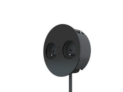 TWIST 2xSCHUKO 230V, 2m kábel 1.5mm², vidlica CEE7/7, čierny matný