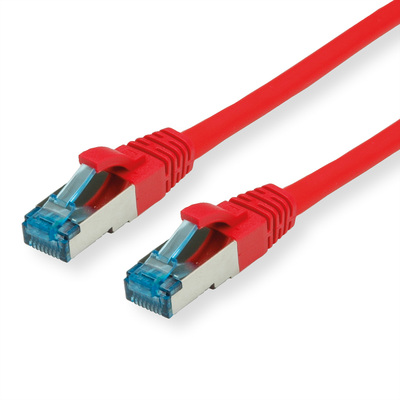 S/FTP (PiMF) Patchkábel LSOH 0.3m cat.6a, červený, Cu