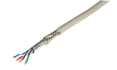 S/FTP lanko PVC 1000m cat.5e, AWG26, 100Mhz, 1000Base-T, sivý, meď, UL certifikovaný