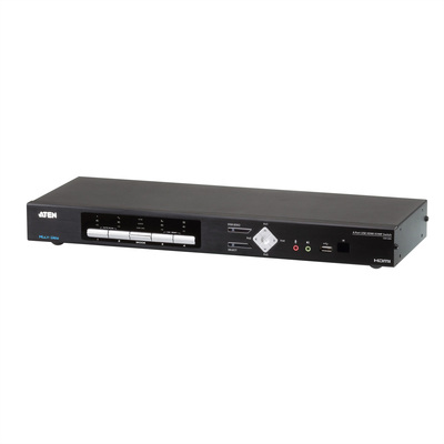 KVM switch/prepínač 4PC, HDMI, USB, audio, seamless, Multi-View
