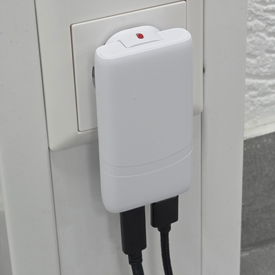 Nabíjačka USB 230V 2port, EU/US, 1xUSB A, 1xUSB Typ C, 65W, PD, QC 3.0, cestovná/skladacia, biela
