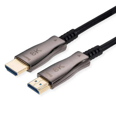 Kábel HDMI M/M 30m, Ultra High Speed+Eth, 8K@60Hz, HDMI 2.1, čierny, jednosmerný, aktívny, optický