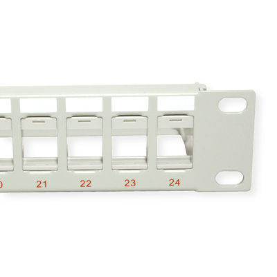 19" Patch panel 24port Keystone, netienený, 1U, sivý