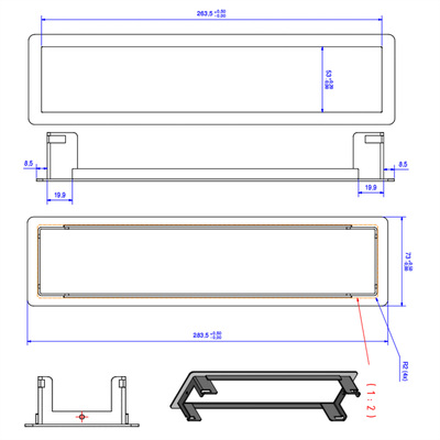 Power Frame rámik 4 pozície, 284x73x36mm, oceľ, biely
