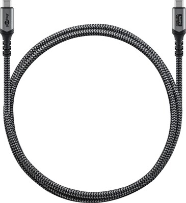 Kábel USB 4 Gen 3x2, Typ C CM/CM 1.8m, 40Gbps, PD 240w 48V5A, oplet, čiernosivý